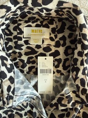 Maeve by Anthropologie Leopard Print Button-Down Shirt, NWT, size small
